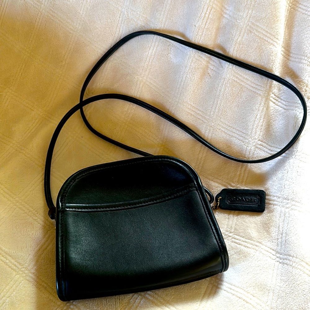 All leather small Coach shoulder bag